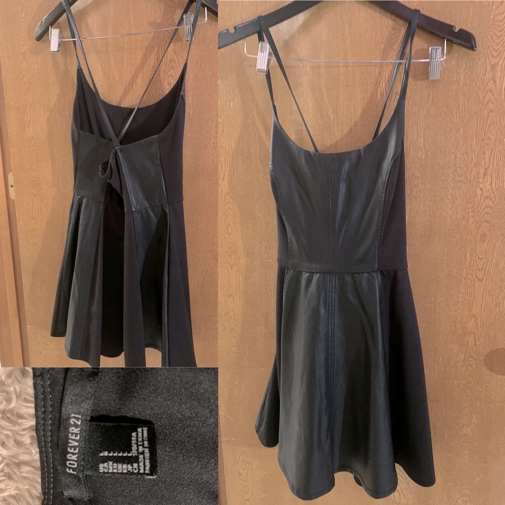 Black leather Forever 21 dress